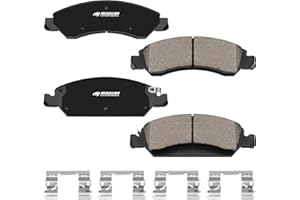 HYFTJYZ HZ1363 Premium Ceramic Disc Brake Pad Set - Compatible with Select Cadillac Escalade, XTS; Chevrolet Avalanche, Silverado, Suburban, Tahoe; GMC Savana, Sierra, Yukon XL + More; FRONT
