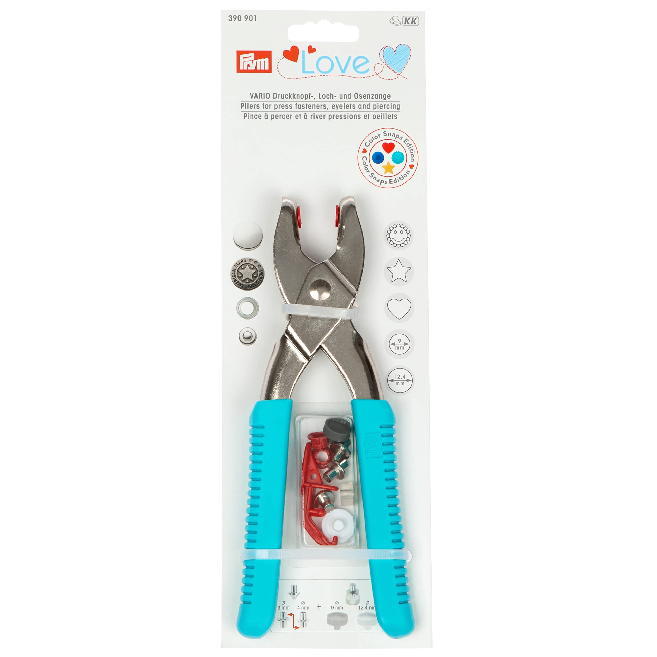 Prym Love Vario Pliers Plus Piercing/Colorsnaps Tools, Silver