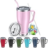 Hamino 30 oz Tumbler with Lid and Straw Handle, Double-Wall Vacuum Travel Coffee Mug with Handle, Stainless Steel Insulated C