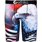 Ethika Men's Staple Boxer Brief, 4-Way Stretch with Signature - Mericano | Premium Stretch mens staple with Signature Design, No Ride-up and Breathable Cotton