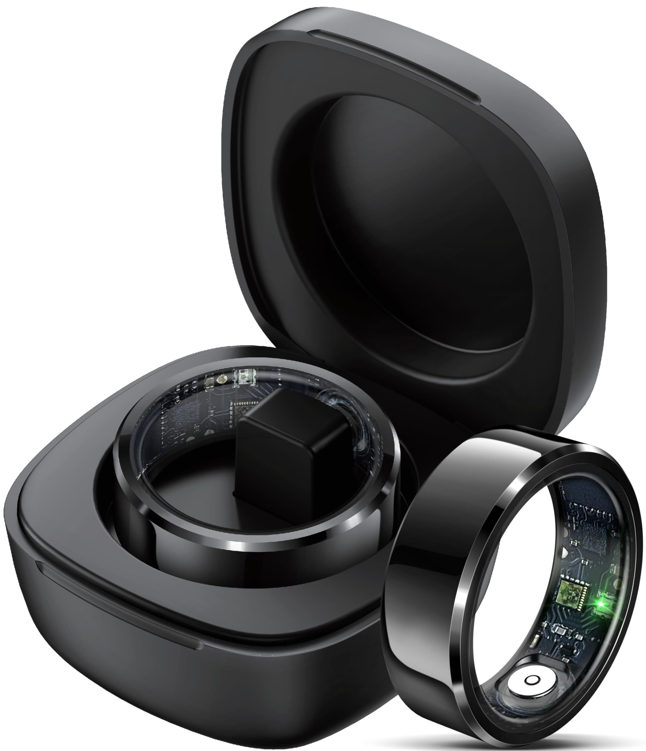 Photo 1 of Smart Ring Heart Rate Monitor Blood Pressure Ring Sleep Tracker Health Rings Pedometer Step Counter Calories Waterproof Fitness Rings for Women Men