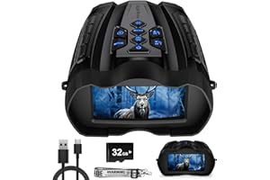 WISHBETY Night Vision Goggles,4K Night Vision Binoculars for Adult with 3.5" HD Screen,32GB TF Card for Photo and Video,9 Gear Infrared and 10X Digital Zoom for Outdoor Enthusiasts and Animal Watchers