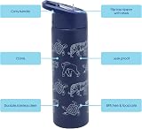 Smash Stainless Steel Water Bottle 750ml Navy with Flip Top Lid and Straw view 2