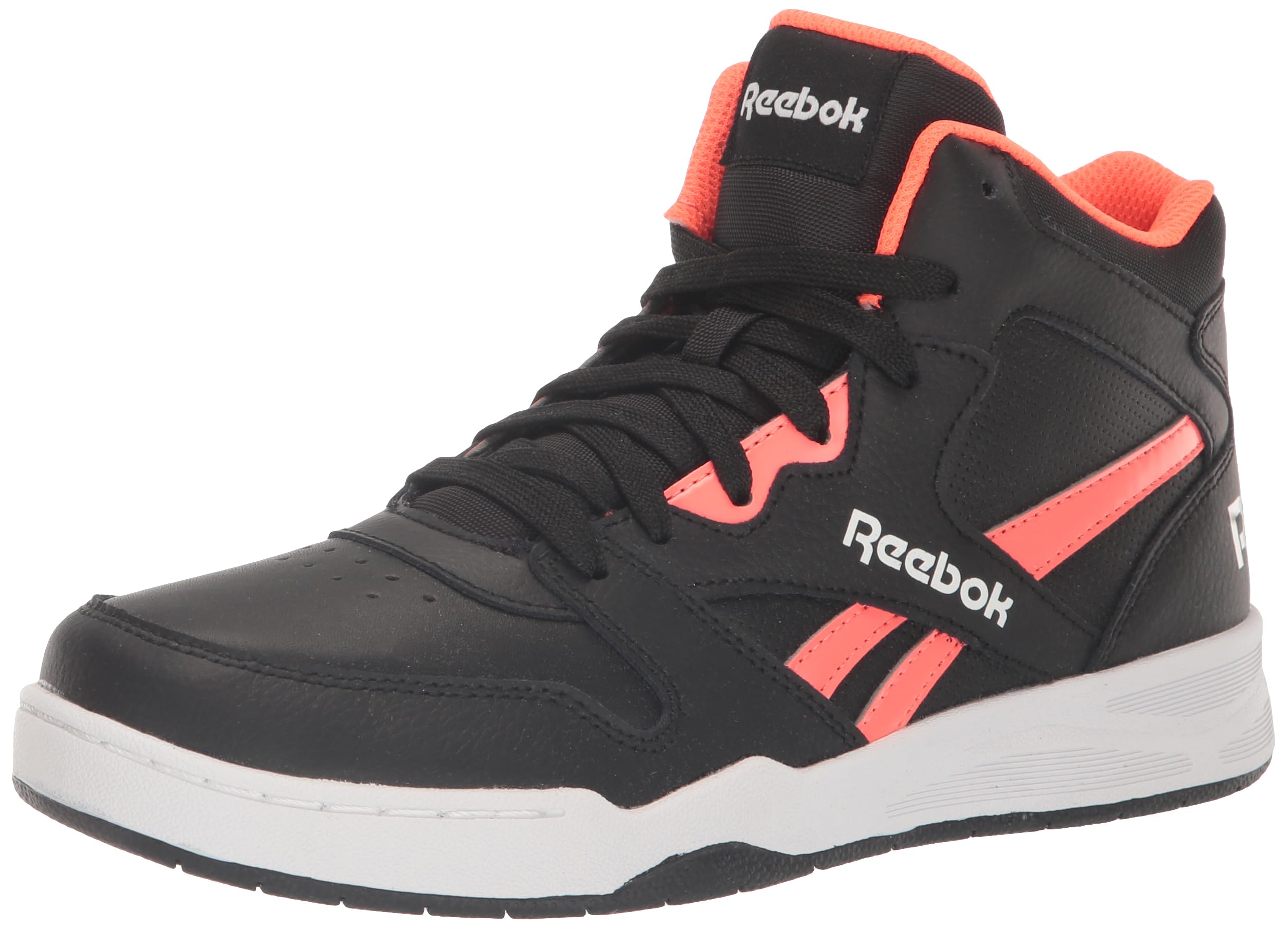 Reebok Boy's Bb4500 Court Basketball Shoe, Black/White/Orange Flare, 7 Little Kid Image