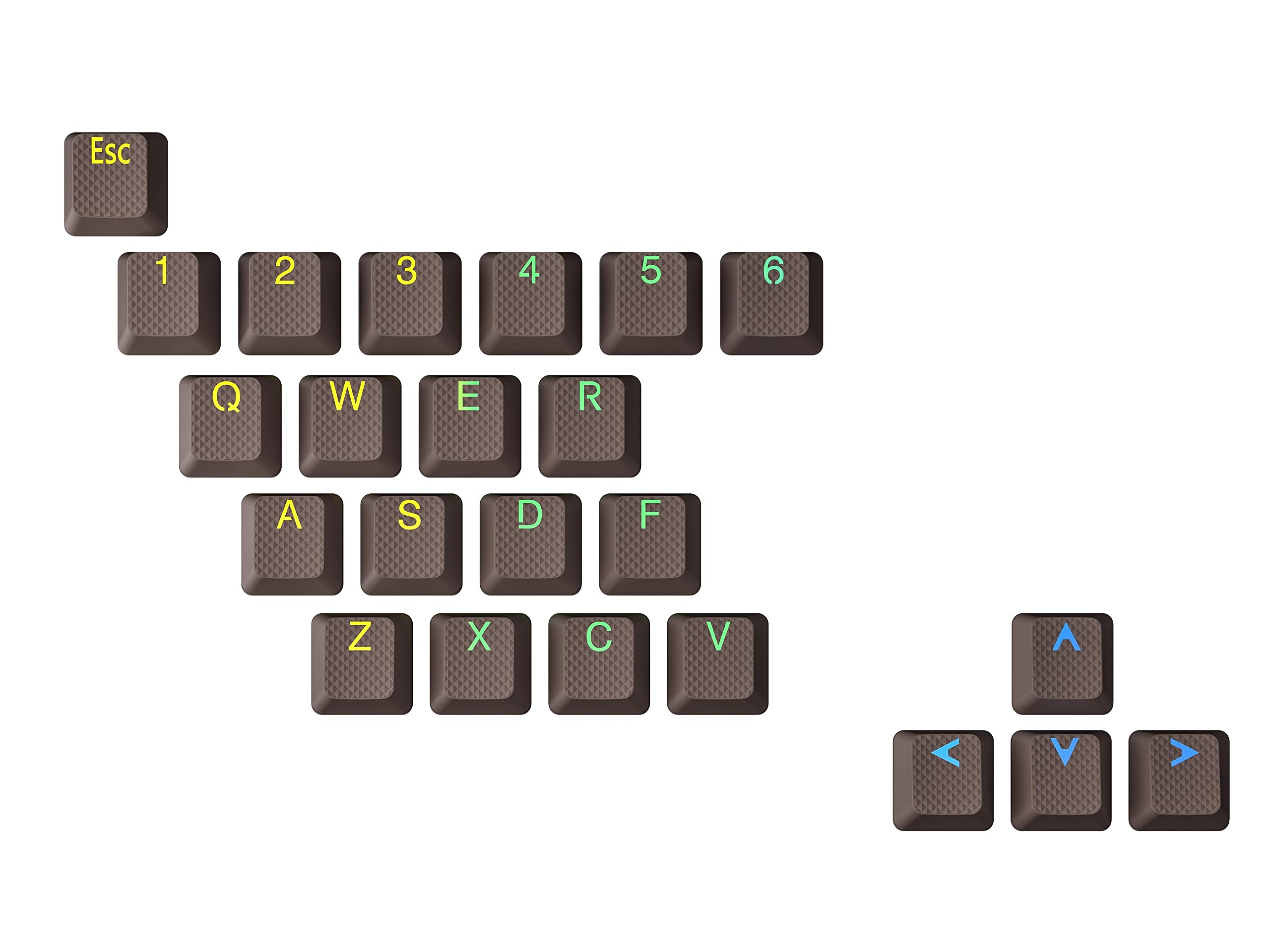 Ranked Rubber Keycap Set | Double shot Translucent | OEM Profile for Mechanical Gaming Keyboard (Coffee Quartz, 23 Keys)