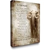 Luslya Christian Elephant Canvas Wall Art Motivational Elephant Picture Wall Decor Framed Inspirational Quotes Posters Home for Living Room Bedroom Bathroom Decoration 12x16 inch