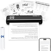 Rongta Portable Printers Wireless for Travel,Thermal Inkless Printer for School/Office/Home Use, Support 8.5x11 US Letter&amp;A4 Thermal Paper, Compatible with Android,iOS &amp; Laptop (Black)