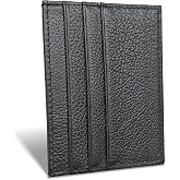 WOXVM Credit Card Holder Wallet RFID Blocking Slim Credit Card Cases Holder Premium Leather Minimalist Front Pocket Small Wallet with 6 Card Slots and 1 Pockets for Men Women (Black)