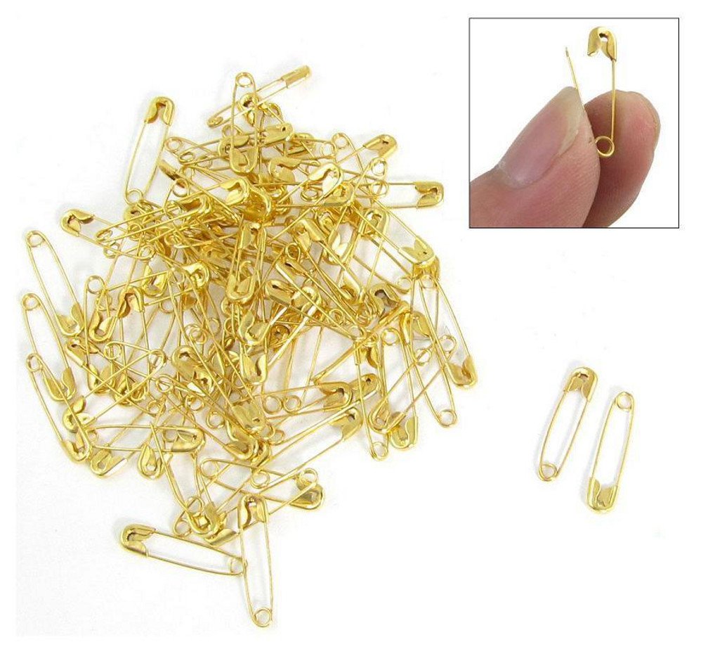 live-wire-direct 500 Small Tiny Gold Metal Mini Safety Pins 2cm 20mm