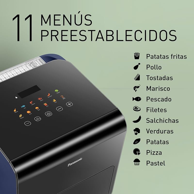 NF-CC600AXE Freidora De Aire con Ventana, 6 L, 80-200°C, Temporizador Digital y LCD, Vapor Suave, 11 Preajustes, Fácil De Limpiar, Mango Negro/Azul Oscuro y Dorada Rosado