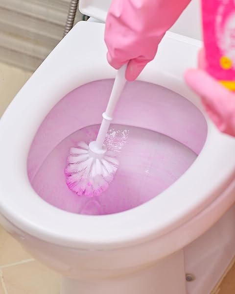 THE PINK STUFF MIRACLE TOILET CLEANER, 750ML – POWERFUL STAIN-REMOVING GEL FOR A SPARKLING CLEAN BOWL – ELIMINATES LIMESCALE, TOUGH STAINS & ODORS WITH FRESH RHUBARB SCENT