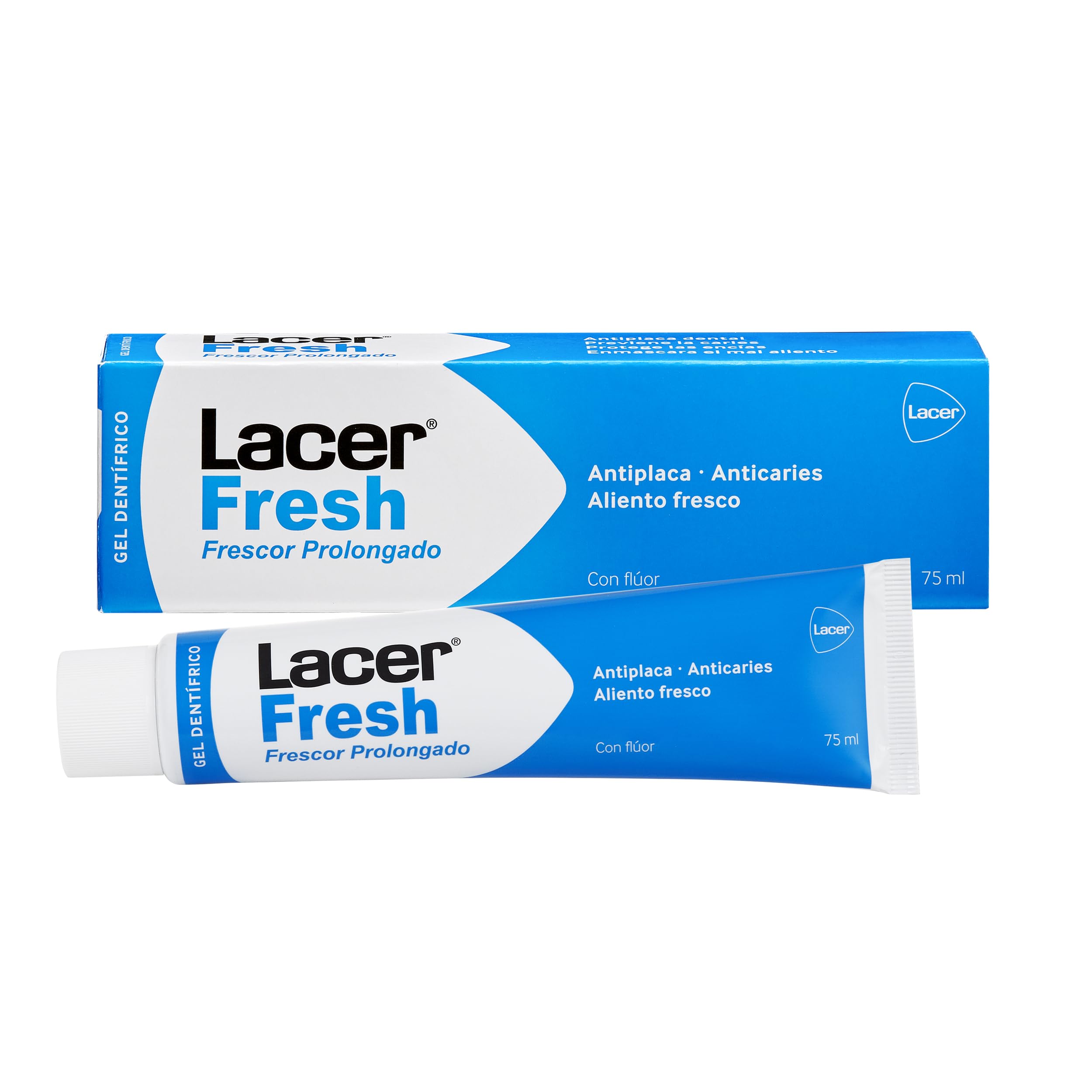 LACER Fresh – Toothpaste Gel 75 ml Laminated, Antiplaque, Prevents Cavity, Protects Gummies, Masks Bad Breath, Fresh Mouth, Healthy and Protected, Long Effect