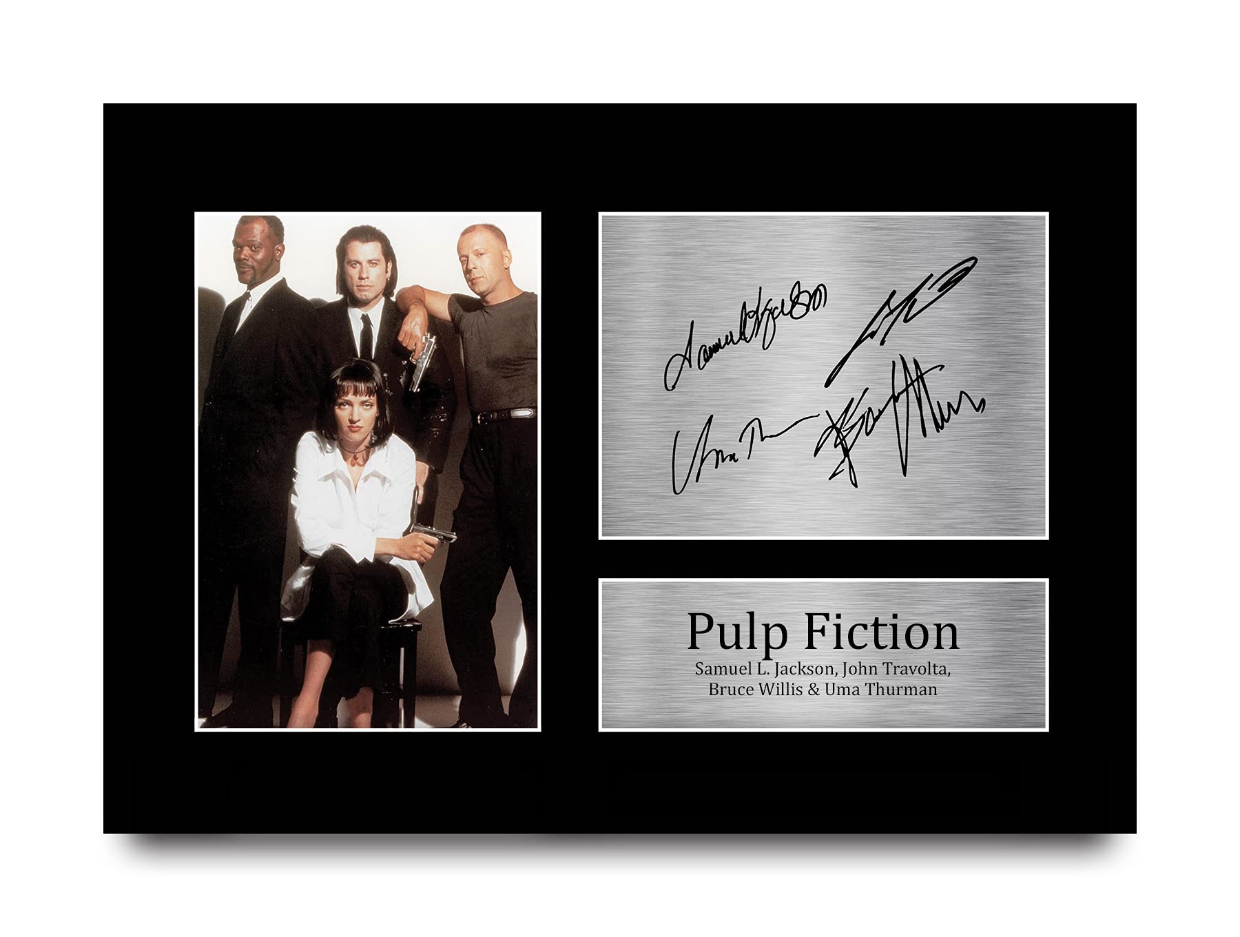 HWC Trading Pulp Fiction Gift Signed A4 Printed Autograph The Cast Gifts Photo Display
