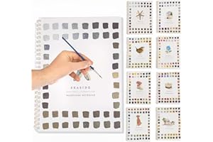 WONTOPER Watercolor Workbook for Adults,16 Spiral-Bound Pages Dispersed Watercolor Workbooks for Beginners, Arts and Crafts Supplies Gift (Seaside)