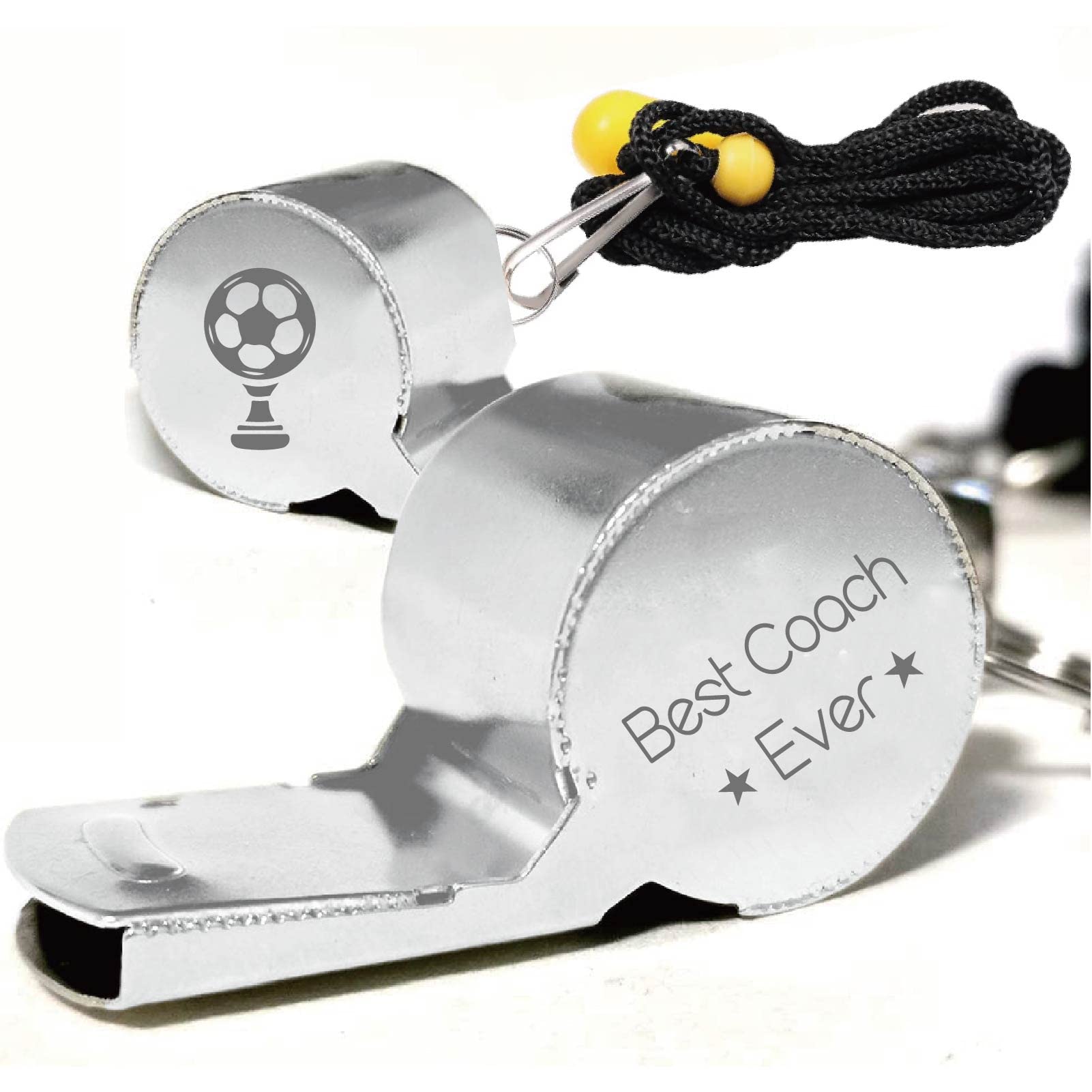 CREATCABIN Sports Whistles With Lanyard Stainless Steel Whistle Loud Crisp Sound Gifts for Basketball Coach Referees Teachers- Best Coach Ever