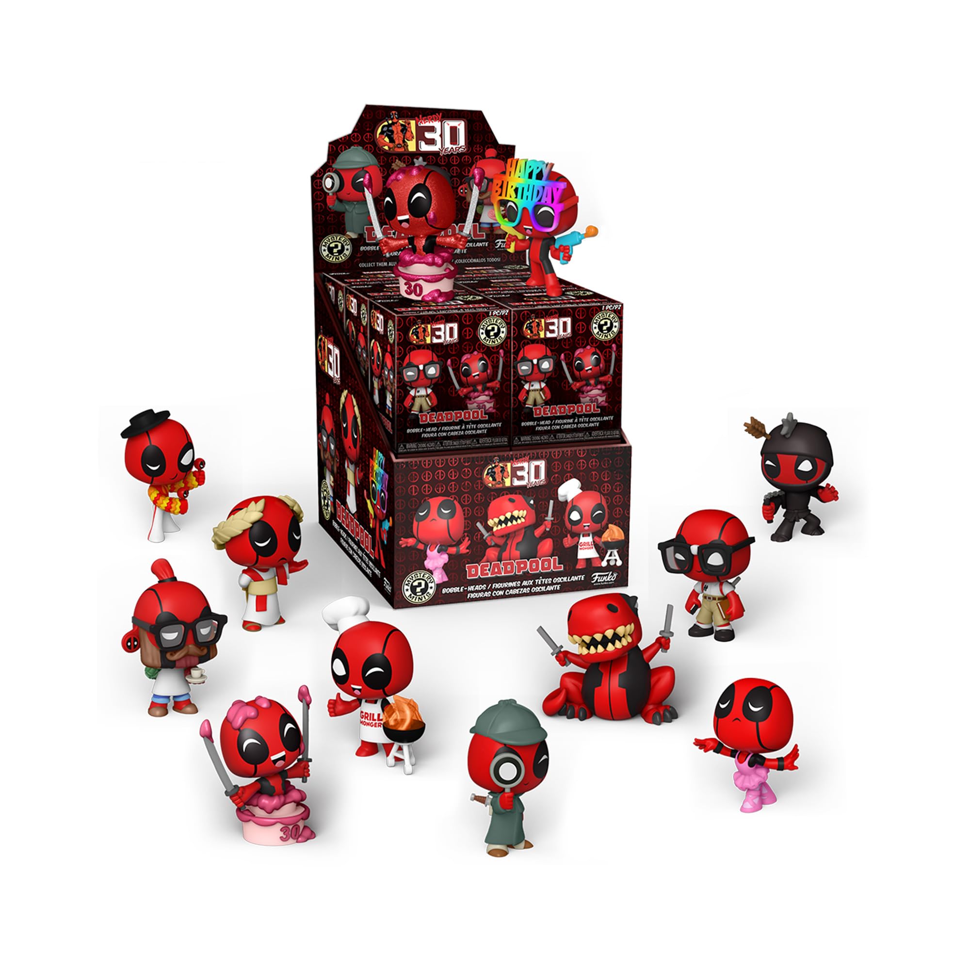 Funko Mystery Mini: Marvel Deadpool 30th - 1 Of 12 to Collect - Styles Vary - Collectable Vinyl Figure - Gift Idea - Official Merchandise - Toys for Kids & Adults - Comic Books Fans and Display