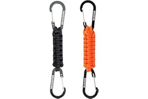 Paracord Keychain Keyring Outdoor Carabiner Hooks Parachute Cord Clip for Water Bottle Keys Backpack Stroller Camping Hiking