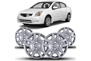 Winjet 16" Hubcaps for 2007-2012 Nissan Sentra Wheel Rim Covers, [Only Fit Iron Hub & Steel Wheel] Heavy Duty PP Material, Install Using Original Screws (16 Inch Set of 4, Lacquer)