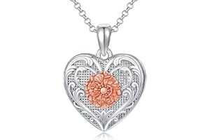 SOULMEET Personalized Silver Locket Necklace That Holds Pictures Photo Keep Someone Near to You Custom Lockets Necklaces Letters Engraving for His Her