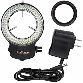 AmScope LED-144B-ZK 144 LED Ring Light, Black Housing | Bright adjustable LED lighting for microscopy, laboratory research, inspection, imaging and precision observation tasks