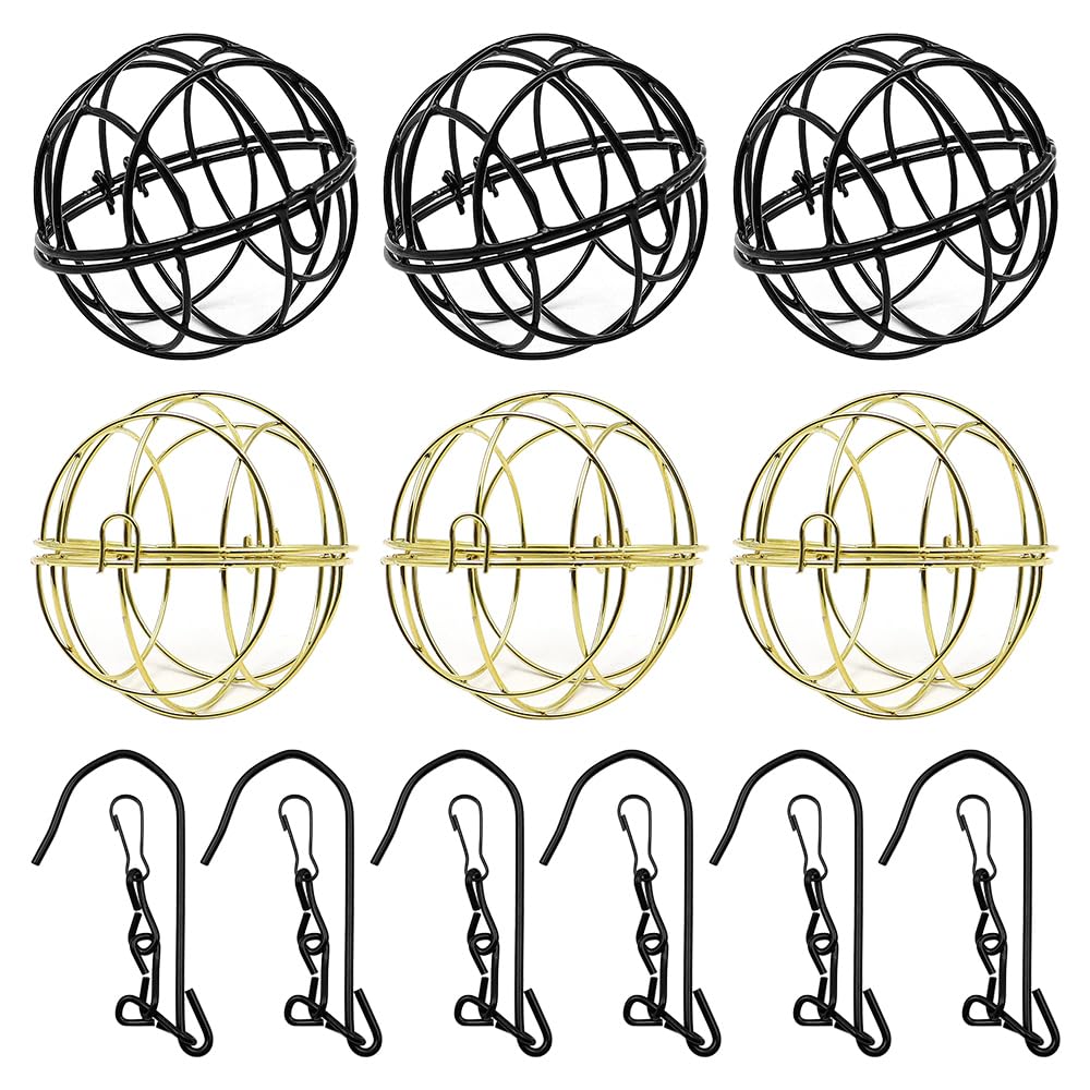 Tiardey 6 Pcs Fat Ball Holder, Metal Bird Feeder with S-Hooks, Hanging Bird Feeder for Hanging for Gardens, Patios, Balconies and Other Places