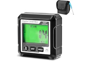 TLPCRKI Digital Angle Finder, Magnetic Angle Finder Gauge, Backlit Digital Display Inclinometer, 4 of 90 Degree Level Angle Finder Tool Protractor for Construction, Woodworking, Machinery