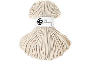 Bobbiny Premium 5mm Braided Macrame Cord (Golden Natural) 108yds/330ft (100% Recycled Cotton)