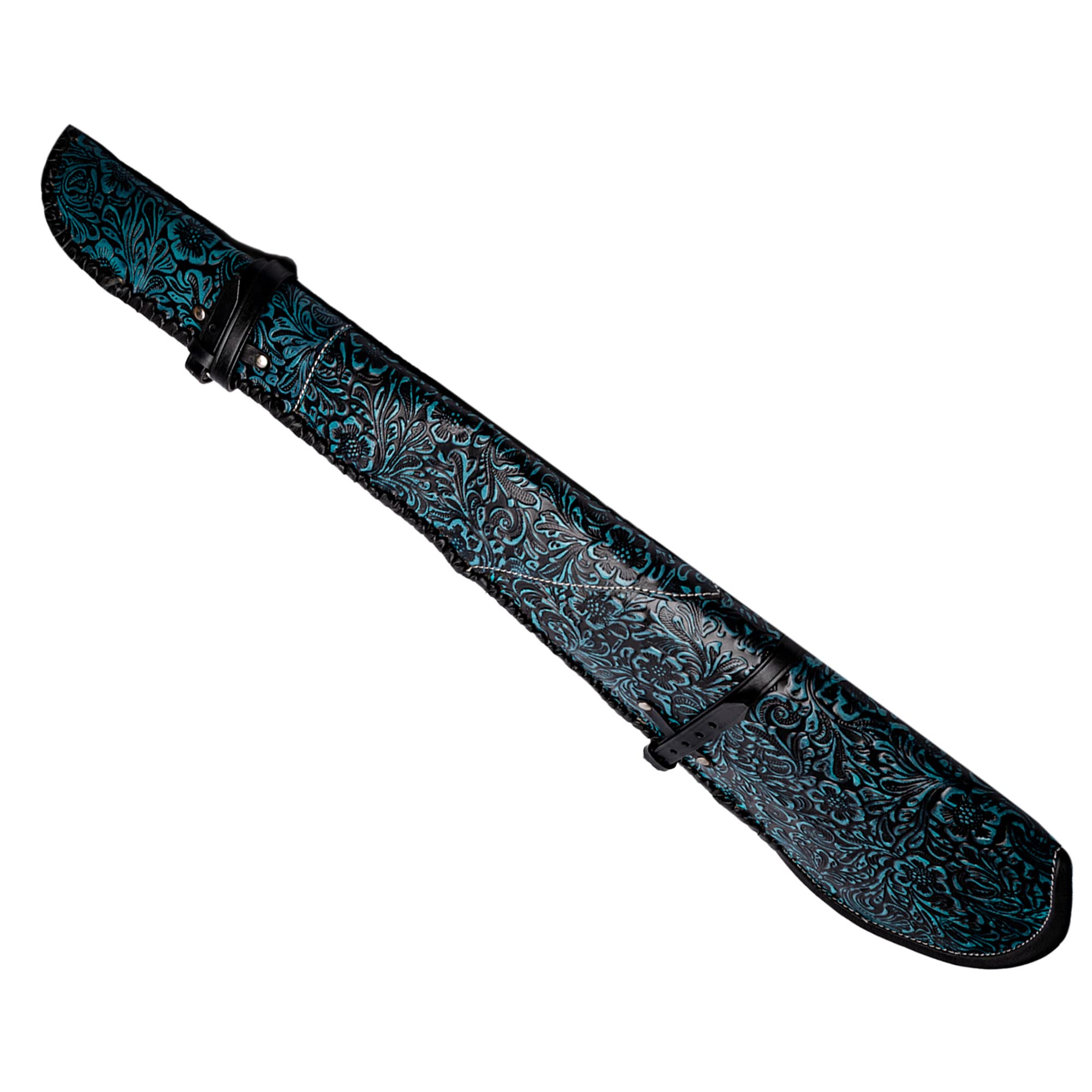 Hulara_ Western Genuine Leather Rifle Scabbard Hand Tooled Gun Case Shotgun Barrel Sleeve Hardcase Saddle