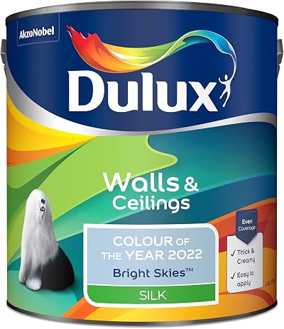Dulux Walls & Ceilings Silk Emulsion Paint Bright Skies 2.5L Water Based