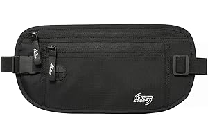 MoKo Secure Travel Money Belt, Undercover Hidden RFID Blocking Travel Wallet, Anti-Theft Passport Wallets for Men Women, Blac