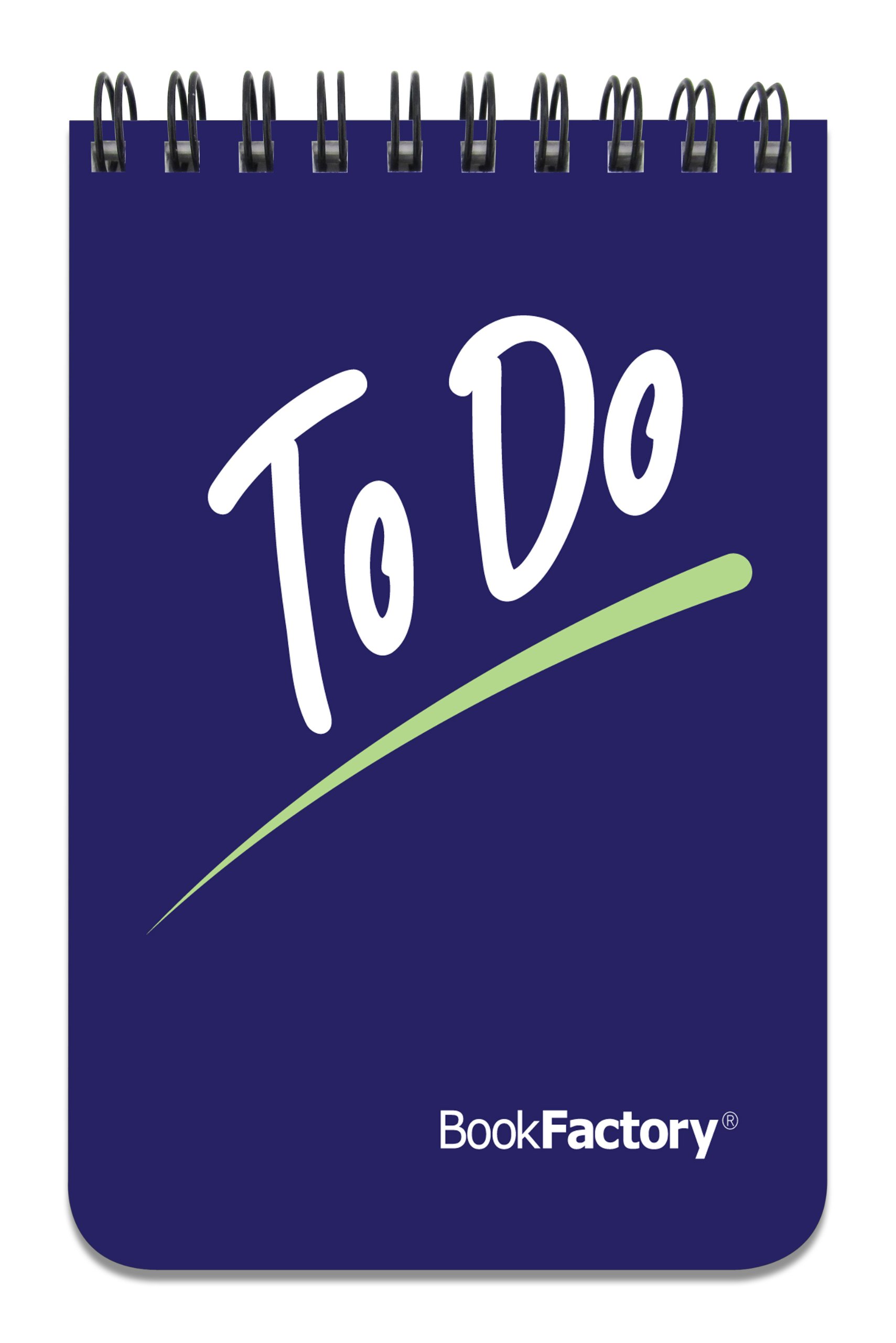 BookFactory to Do List Notebook/Mini to Do Journal/Pocket ToDo List Notepad, 120 Pages - 3 1/2" x 5 1/4", Durable Thick Translucent Cover, Wire-O Binding Top Bound