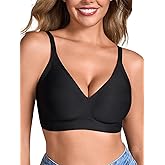 EYNMIN Deep V Push Up Bras for Women Seamless Wireless No Underwire Jelly Supportive Full Coverage Comfortable Everyday Bra