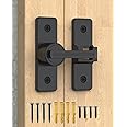 MeBantoo Barn Door Lock, Heavy Duty 3.8mm Zinc Alloy Flip Gate Latch for Closet, Sliding/Swing Doors, Shed, Bathroom, Garage, Yard (Matt Black-1 Pack)