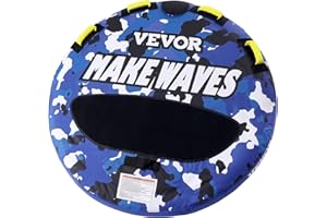 VEVOR Towable Tubes for Boating, 1-2/1-3 Riders, 340-510 lbs, 51.8"-63", Full Nylon Cover, EVA Grab Handles