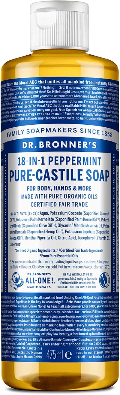 Dr Bronner's Peppermint Castile Liquid Soap 473ml