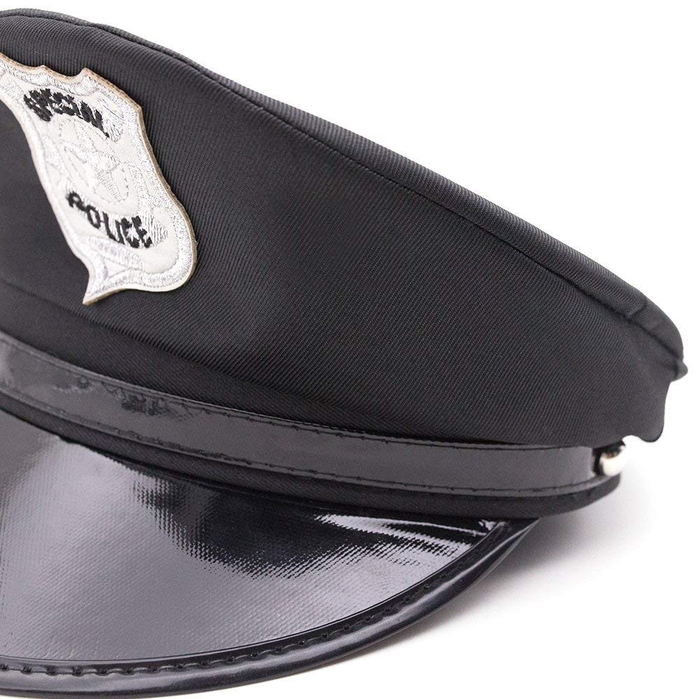 3 Otters Police Hat, Whistle, Handcuffs Party Set - 4 PCS Stocking Stuffers for Kids' Cosplay & Dress Up