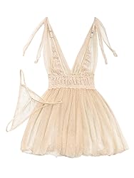 Lilosy Sexy Polka Dots Mesh Sheer Babydoll Chemise