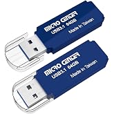 Micro Center Pro 2 Pack 64GB USB 3.1 Gen1 Flash Drive Faster USB Stick External Data Storage Thumb Drive (64GB 2-Pack, Blue)