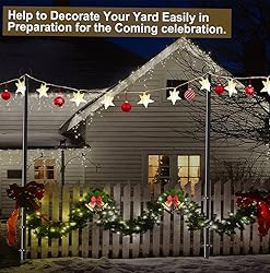 Derkniel 10 FT Outdoor String Light Pole Stand for