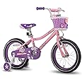 JOYSTAR Paris Girls Bike for Ages 3-8 Years Old, 14 16 18 Inch Kids Bike with Training Wheels, Basket and Handbrake, Multiple Colors