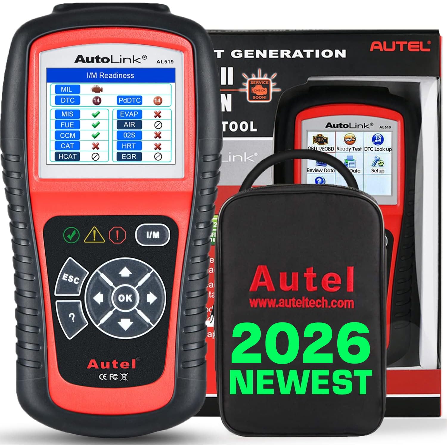 Autel AutoLink AL519 Universal OBD2 Reader Car Diagnostic Scanner Tool Vehicle Engine Fault Code Reader with Enhanced Mode 6, Advanced Version of AL319, for UK/EU Post-2006 Vehicles
