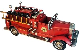 PARSAHO Fire Truck American Antique Decorative Firetruck Model Statue Figurine Retro Style Handcraft Gifts Collectibles…