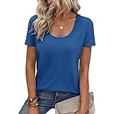 VICHYIE Summer Tops Women Short Sleeve Shirts Beach Vacation Outfits Plus Size Tshirts Casual Loose Clothes