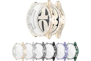 YUVIKE 6 Pack Bling Watch Screen Protector for Samsung Galaxy Watch6 44MM, Glitter Case TPU Soft Cover Full Protection with Crystal Rhinestone for Galaxy Smart Watch6 44mm (6 Colors)