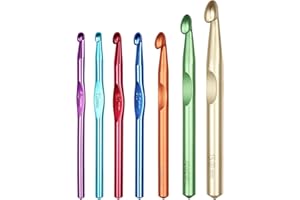 7PCS Jumbo Crochet Hook Set,Large Size Metal Crochet Hooks, Chunky Yarn Knitting Needles for Arm Knitting,Blanket, Rug, Ideal