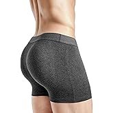 Rounderbum Men's Padded Underwear Boxer Briefs with Removable Butt Enhancing Pads - 4 Colors - More Volume Instantly