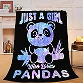 Panda Blanket Just A Girl Who Loves Panda Fleece Throw Blankets Toddler Fuzzy Plush Super Soft Warm Nursery Decor Bedding Blanket Gifts for Boys Girls Kids Adult Men Women 40"x50"