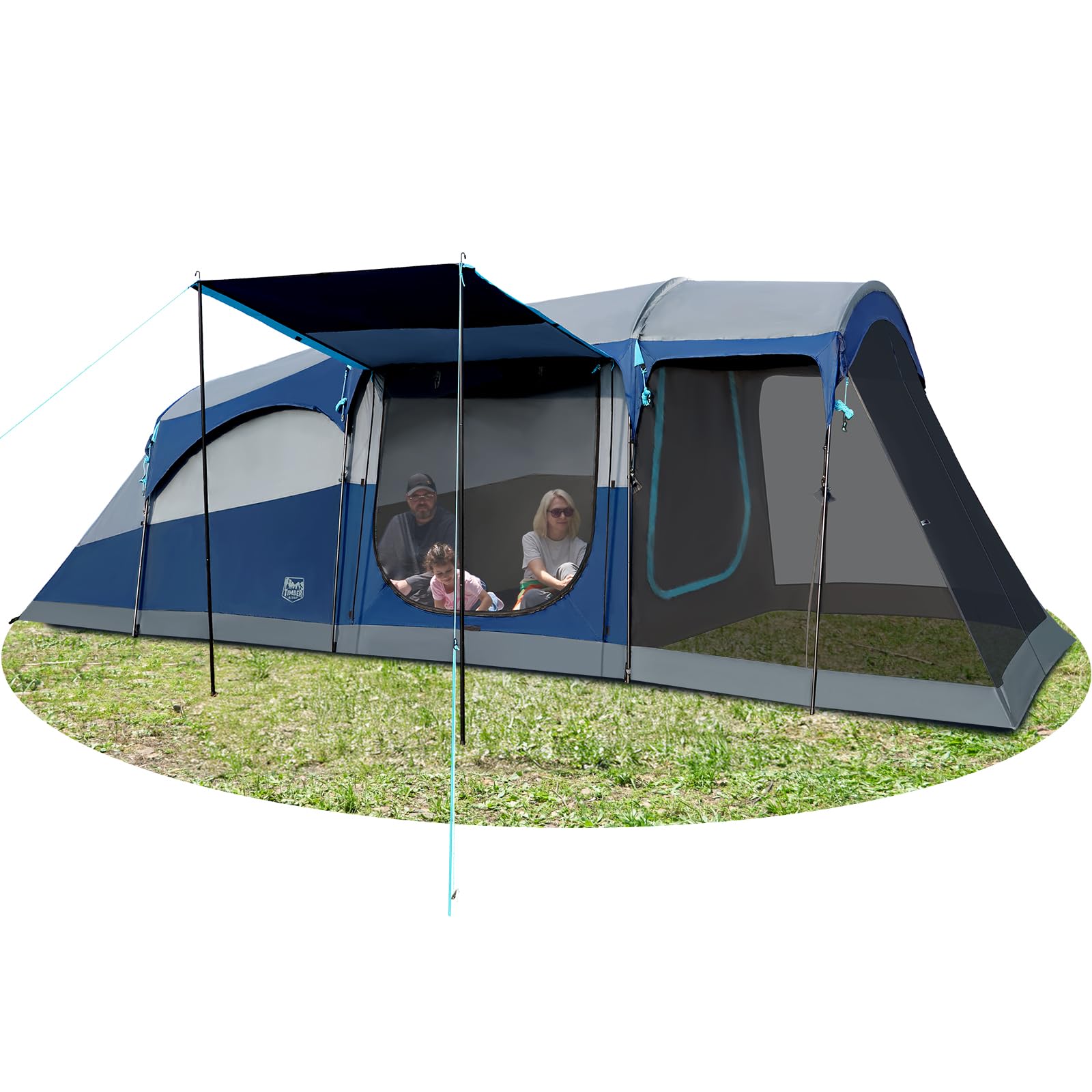 Photo 1 of **Major Damage**
TIMBER RIDGE 8 Person Family Camping Tent with Screen Room, Double Layer Waterproof Weather Resistant Big Tunnel Tent with Rainfly Carry Bag, Large Family Tent for Outdoor Party 20ft x 8ft x 76in