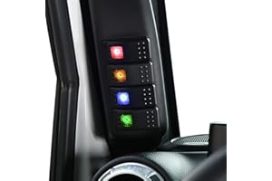 u-Box for Jeep Wrangler JK Left Side A-Pillar 4-Switch Pod, Black, Manual Operation, Rocker Switches