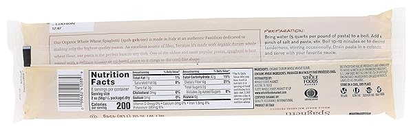 365 EVERYDAY VALUE, ORGANIC WHOLE WHEAT SPAGHETTI, 16 OUNCE